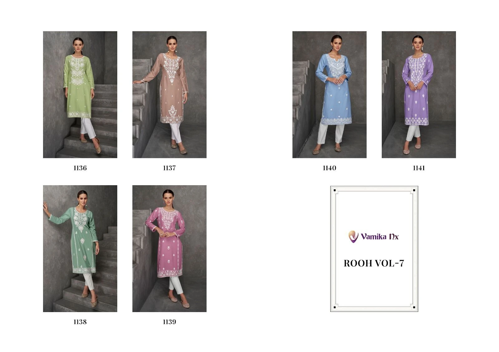 Vamika Rooh Vol 7 Pure Rayon Viscos Wholesale Fancy Kurti with Pant Catalog — Wholesale Kurtis, MPA wholesale from Surat — Photo 7